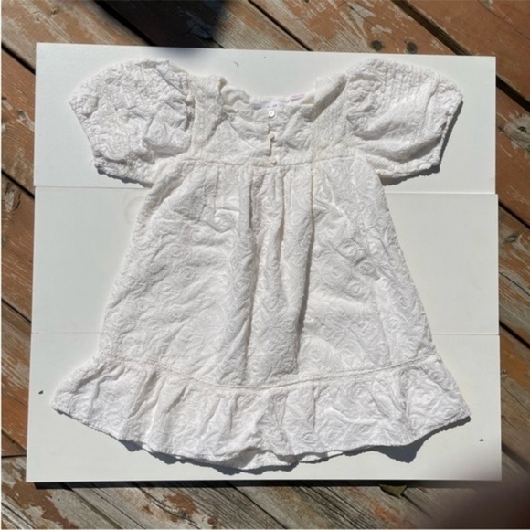 Zara Cotton Off White Puff Sleeve Baby Doll Kids Dress - Picture 5 of 13